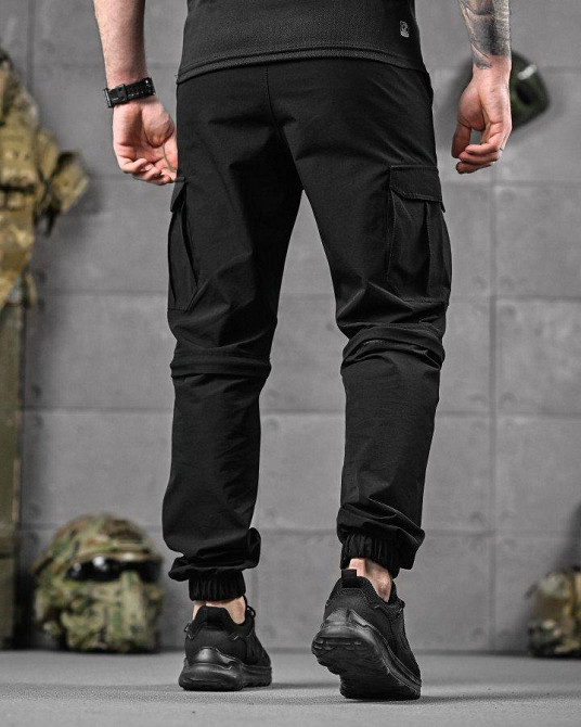 Мужские летние такатические штаны шорты черные Одесса - изображение 18