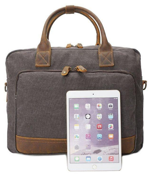 Сумка текстильна Vintage 20062 Сіра Київ - фото 9