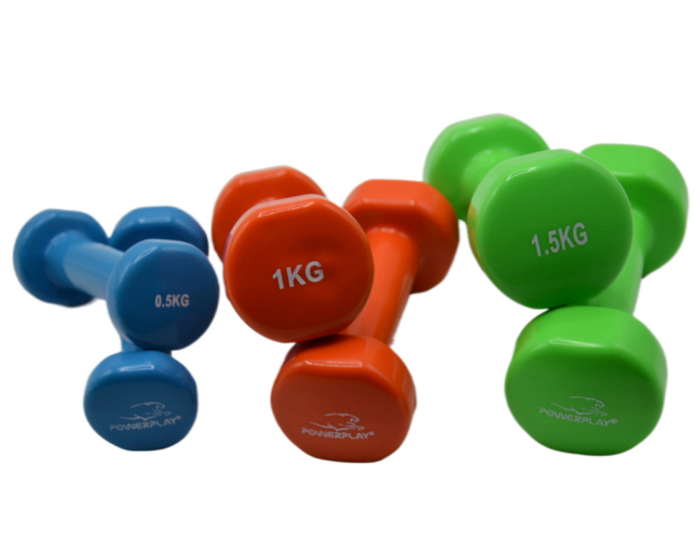 Набір гантелей в кейсі 6 кг. PowerPlay 4103 Fitness Dumbells (2шт.*0,5кг. 2шт.*1кг. 2шт.*1,5кг.) Кам'янське - фото 2
