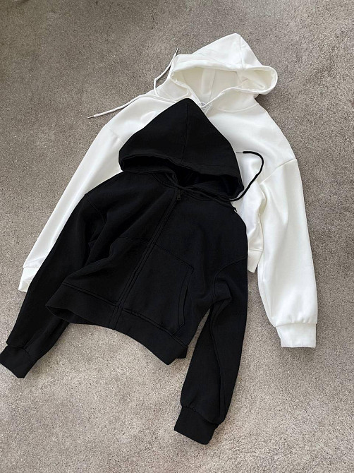 Укороченая зип худи Черный 42/46 Харьков - изображение 1