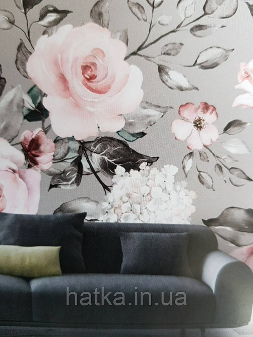 Шпалери вінілові на флізелін квіти троянди Київ - фото 3