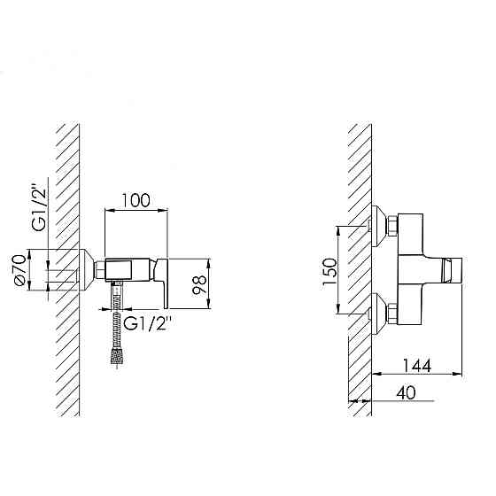 Смеситель для душа Lidz Wawel 010 (с душевым гарнитуром) (k40) LDWAW010CRM45390 Chrome Киев