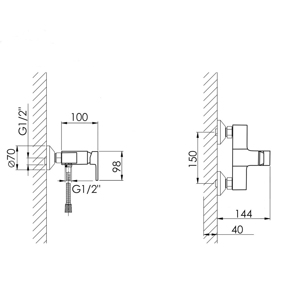 Смеситель для душа Lidz Wawel 010 (с душевым гарнитуром) (k40) LDWAW010CRM45390 Chrome Киев - изображение 2