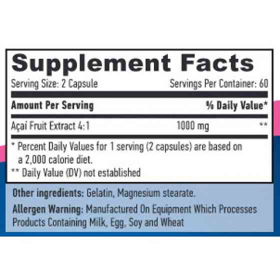 Ягоди асаї Haya Labs Acai 1000 mg 120 Caps Луцьк