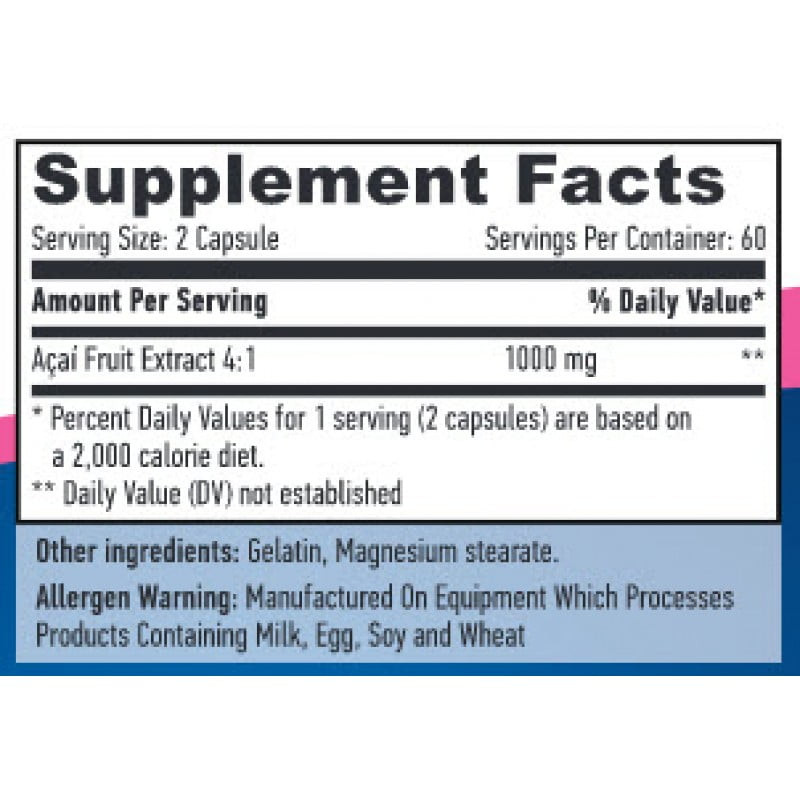 Ягоди асаї Haya Labs Acai 1000 mg 120 Caps Луцьк - фото 2