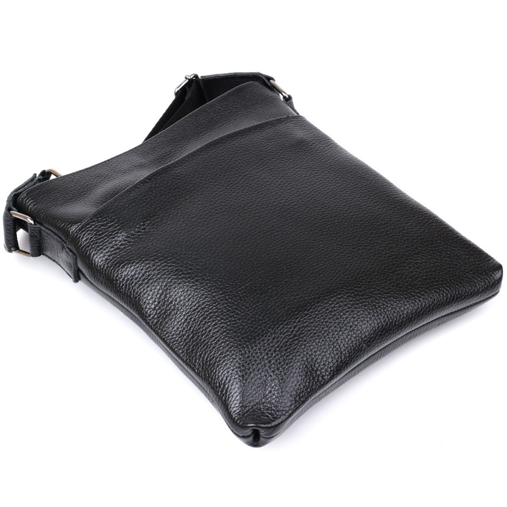 Кожаная добротная мужская сумка через плечо Черный (SHVIGEL) Киев - изображение 7