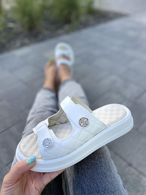 Edan Instruments Шльопанці жіночі EDAN 777 білі (літо, шкіра натуральна) (5134) Коломия - фото 1