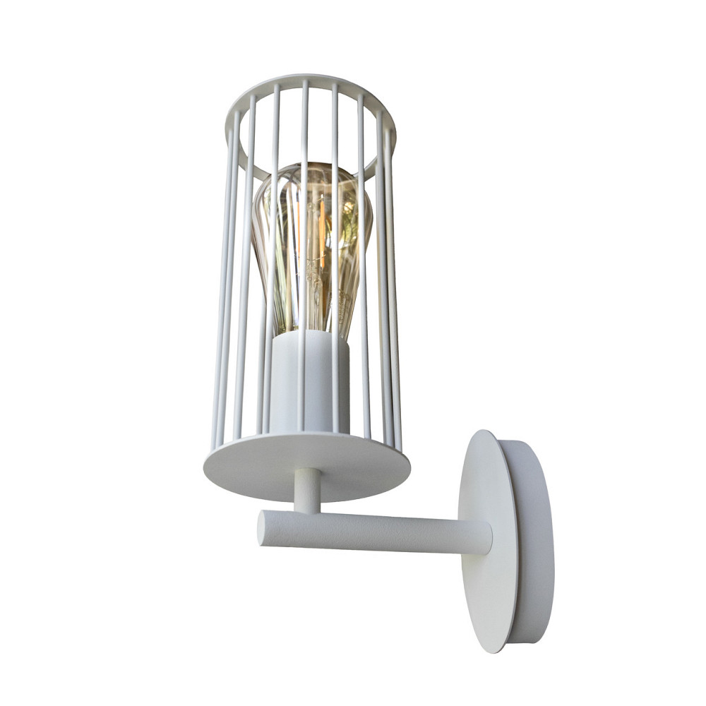 Бра под одну лампу Е27 MSK Electric Malta настенный светильник в стиле лофт NL 1020 WH белый Киев - изображение 3