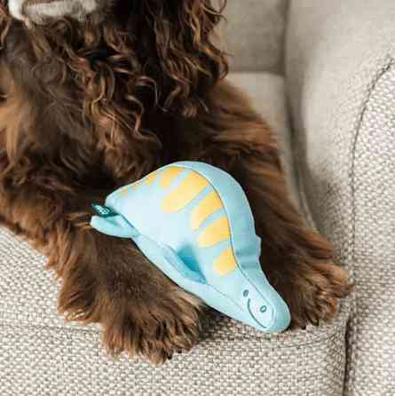 М'яка іграшка для собак Beco Pets Малюк Плезіозавр Блакитний S Луцьк
