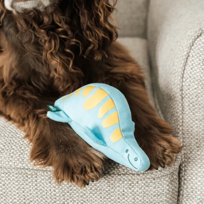 М'яка іграшка для собак Beco Pets Малюк Плезіозавр Блакитний S Луцьк - фото 3