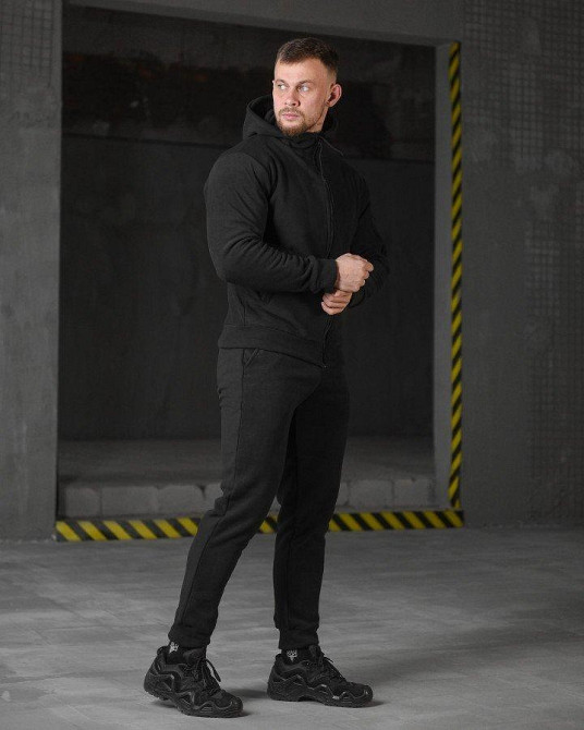 Флисовый спортивный  костюм черный ВТ4792 Одесса - изображение 13