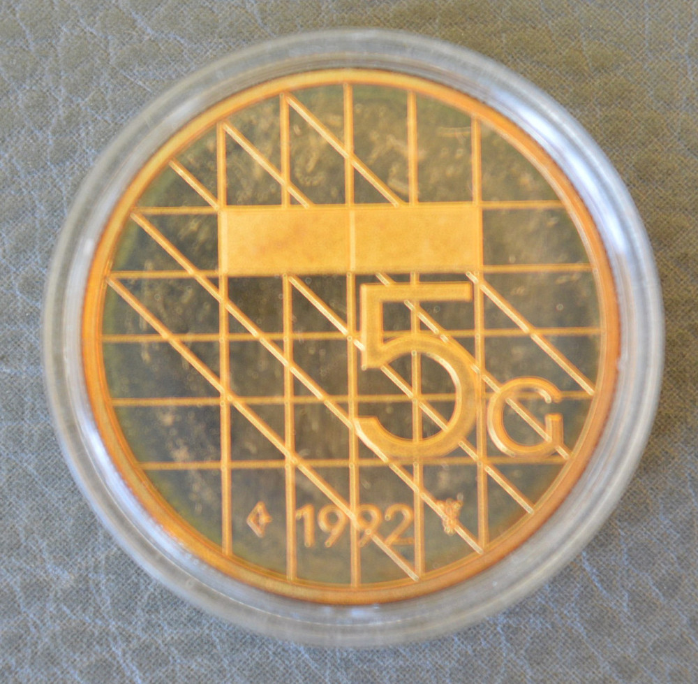 Монета 5 гульденів. 1992 рік, Нідерланди. (капсула) ПРУФ Полтава - фото 1