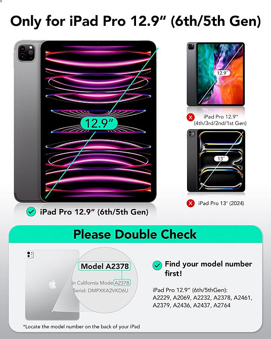 Чехол ESR для iPad Pro 12.9 дюймов (2022/2021/2020, 6-е/5-е/4-е поколение) Forest Green Киев - изображение 3