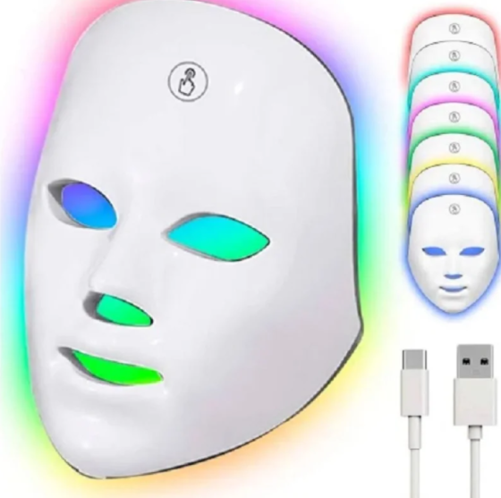 LED-маска для обличчя з 7 режимами світлотерапії для омолодження, боротьби з акне, пігментацією та з Київ