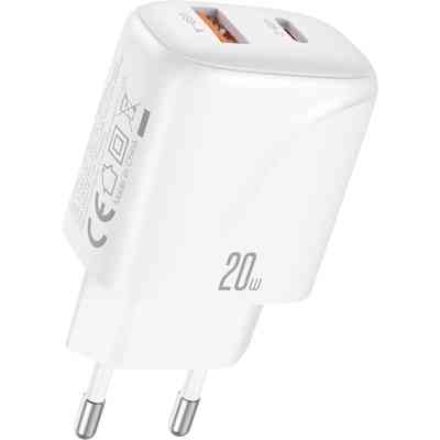 Зарядное устройство XO 1xUSB-C PD20W + 1xUSB QC3.0 White (L158.white) Винница