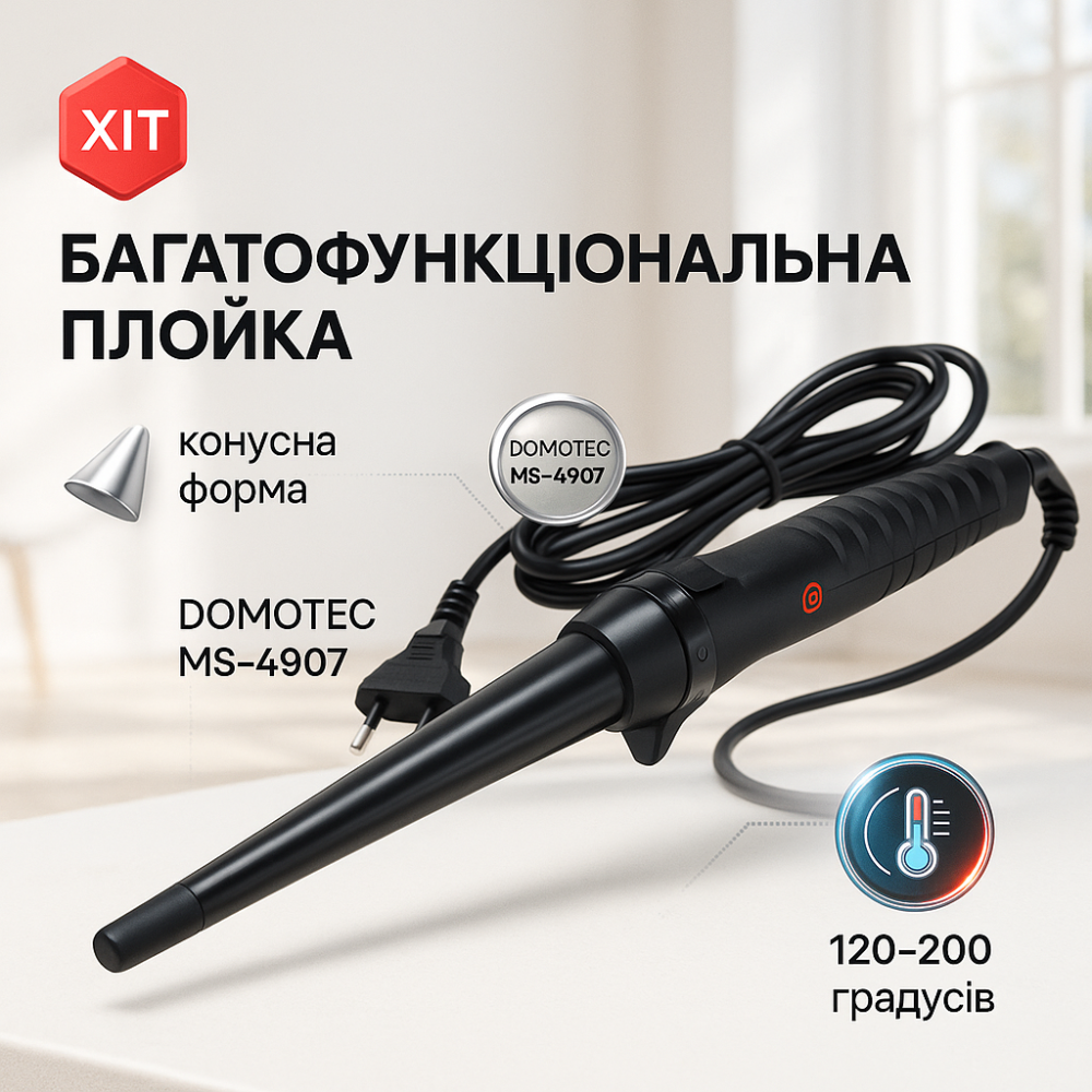 Крутые плойки для волос DOMOTEC MS-4907, Плойка для волос для локонов Плойка стайлер HN-75 Львов - изображение 19