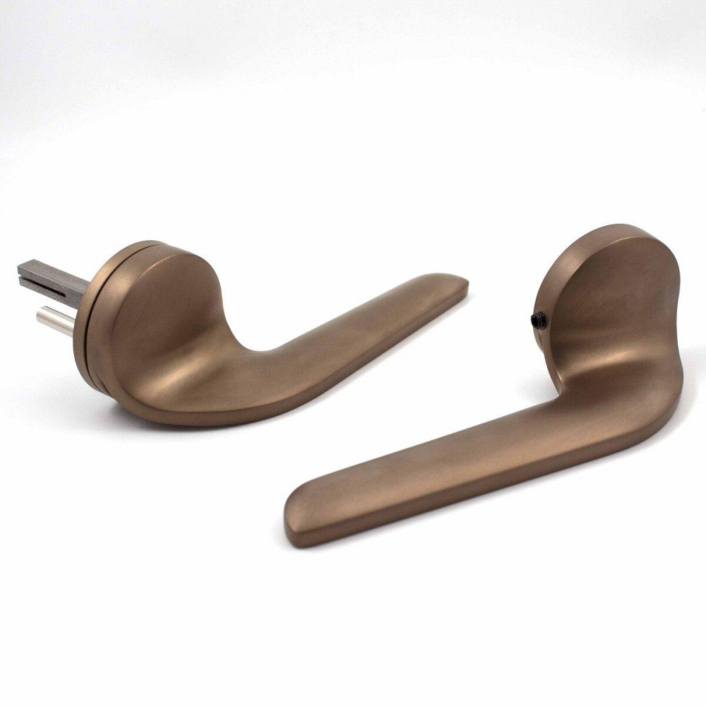 Дверная ручка на розетке M&T Down 147377 TIN-B титан/коричневый матовый R ф/с Киев - изображение 2