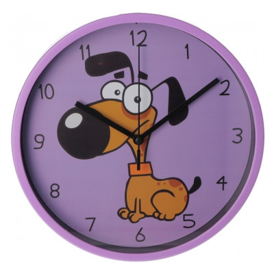 Настінний годинник Optima Little Dog пластиковий, фіолетовий (O52105) Вінниця - фото 1