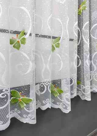 Короткая тюль, высота 1,5 м., жаккард цвет белый 1895т Киев