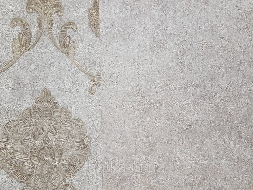 Шпалери вінілові на флізеліні Grandeco Anastasia метрові структурні під штукатурку кремові Київ - фото 2