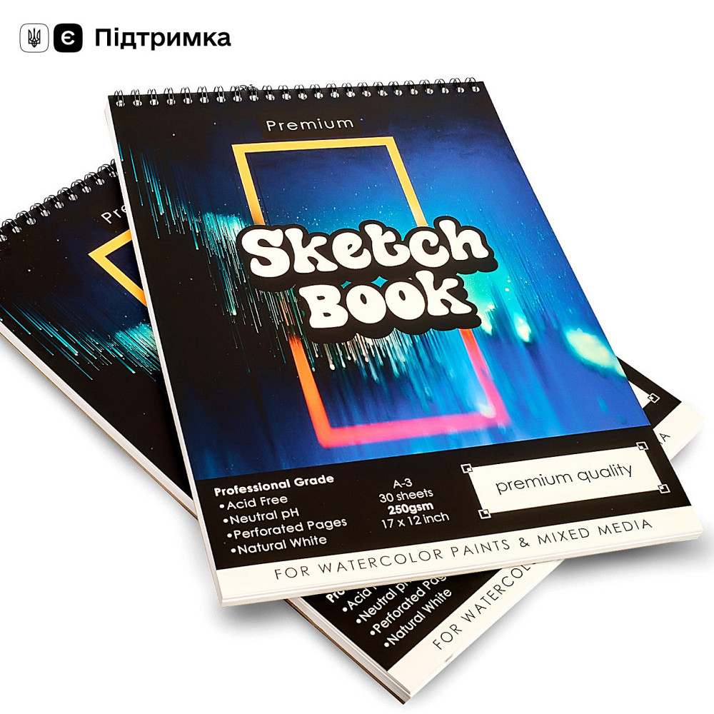 Відео огляд! Папір А3 250 гм2 для скетчингу та малювання, альбом для малювання на 30 аркушів Кам'янець-Подільський - фото 1
