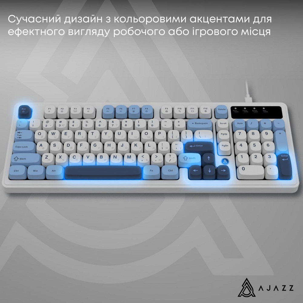 Клавіатура Ajazz AF98 Black USB-C Glacier Blue (AF98-GB) ( 13437 ) Харків - фото 1