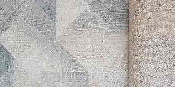 Шпалери вінілові на флізеліні Grandeco Universe метрові абстракція фігури 3д сірі беж блакитні білі срібло Київ