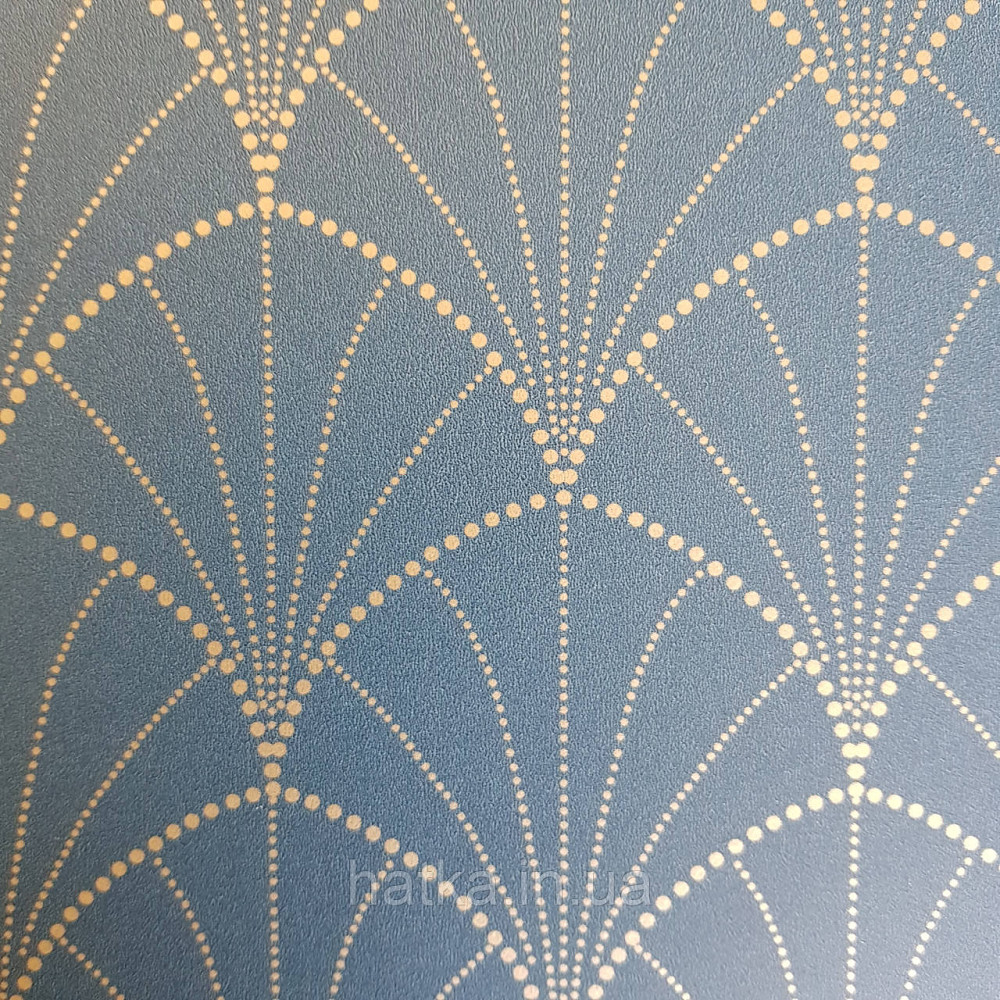 Обои виниловые на флизелине Caselio The Place to bed  0.53х10 м геометрия фигуры полосы золотистые на синем 3д Киев - изображение 1