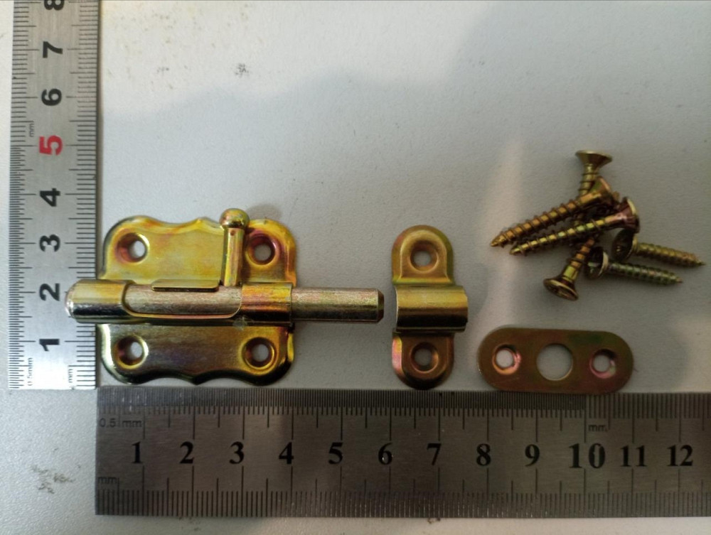 Засув круглий в жовтому оцинку  40мм "P-o" Київ - фото 1