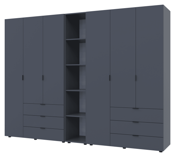 Комплект шкафов для одежды Doros Гелар (3 шт.) 270,6х49,5х203,4 см Графит (DRS-011161) Днепр