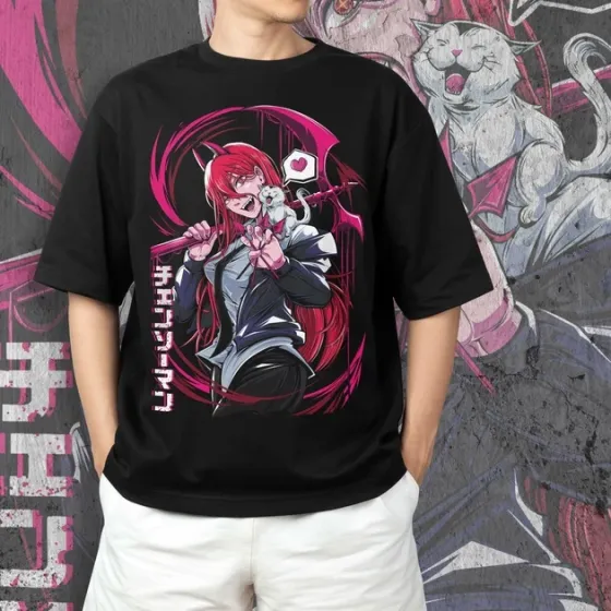 Футболка чоловіча з  принтом Человек Бензопила Power 5 Розмір 48 Anime1018 Дніпро