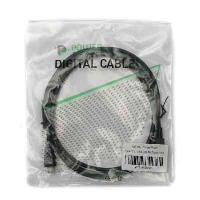 Дата кабель USB 3.0 AM to Type-C 1.5m PowerPlant (KD00AS1254) Винница