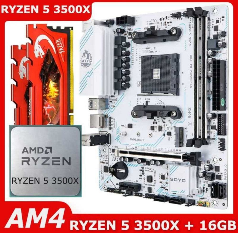 SOYO B450M / Ryzen 5 3500X / без озу. Киев - изображение 3
