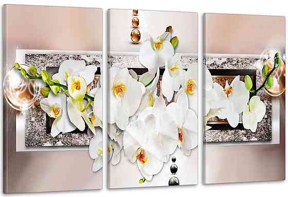 Модульная картина Абстракция Цветы Аrt-220_3А 70x130 см Киев