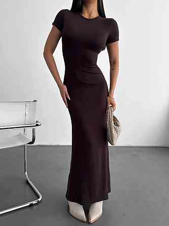 Женское стильное элегантное длинное платье из качественной вискозы Шоколад, 44/46 Одесса