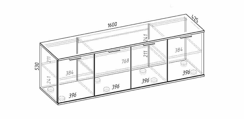 Тумба TV Ketrin К-7, Бетон, 1600/425/530 Львів - фото 4