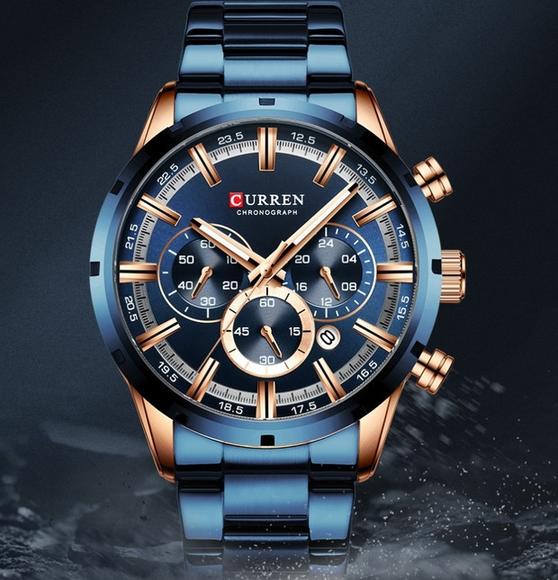 Часы мужские наручные Curren Wild Lava Blue (2 ремешка) Киев - изображение 14