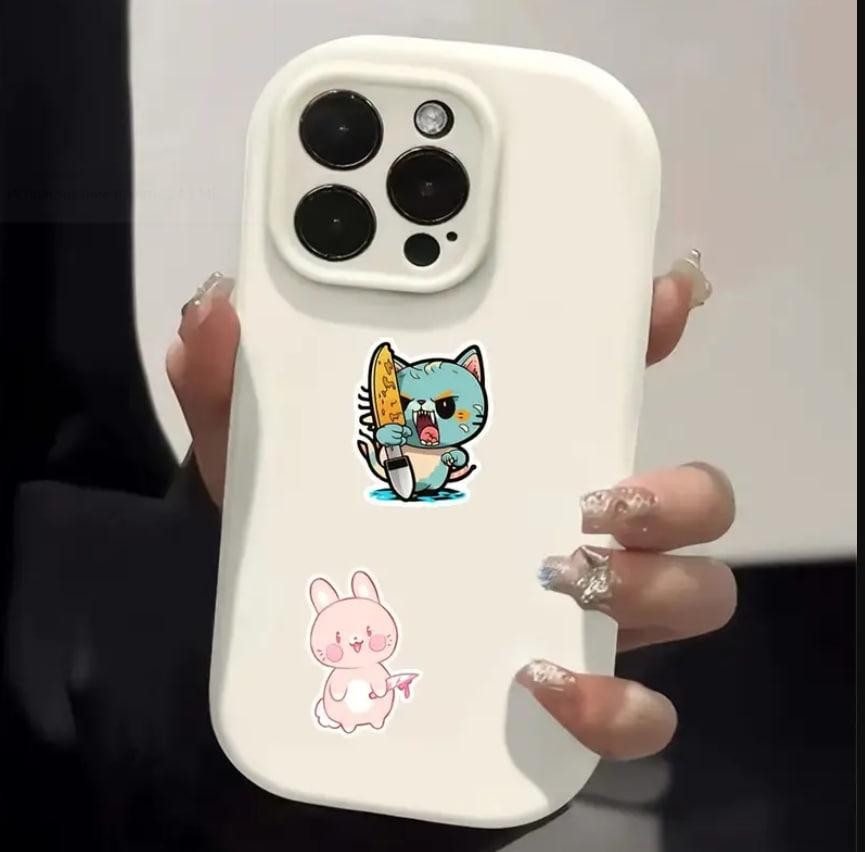 Наклейки стікери з малюнками смішних тварин. Водонепроникні вінілові естетичні наклейки для пляшки в Київ - фото 3