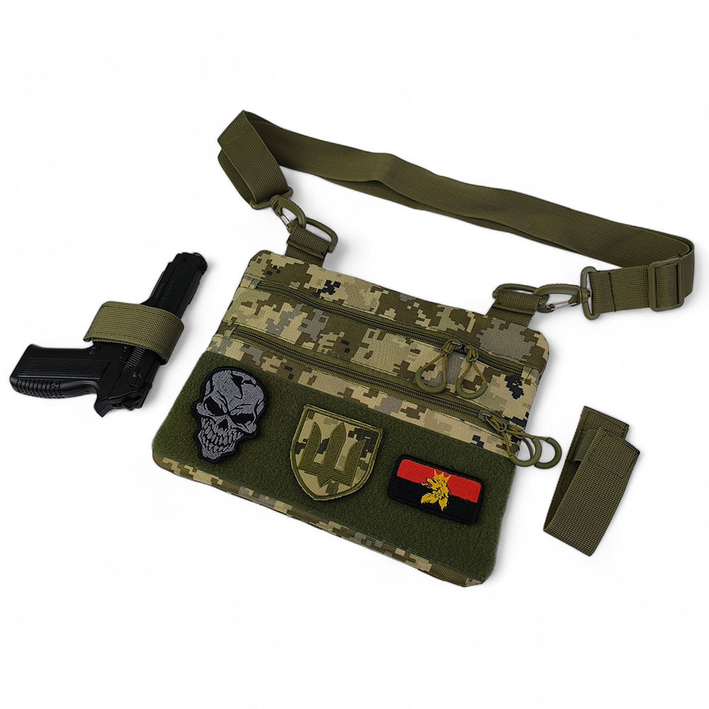 Качественная сумка-кобура, Армейская мужская сумка нагрудная, Тактическая сумка несессер CL-94 Львов - изображение 6