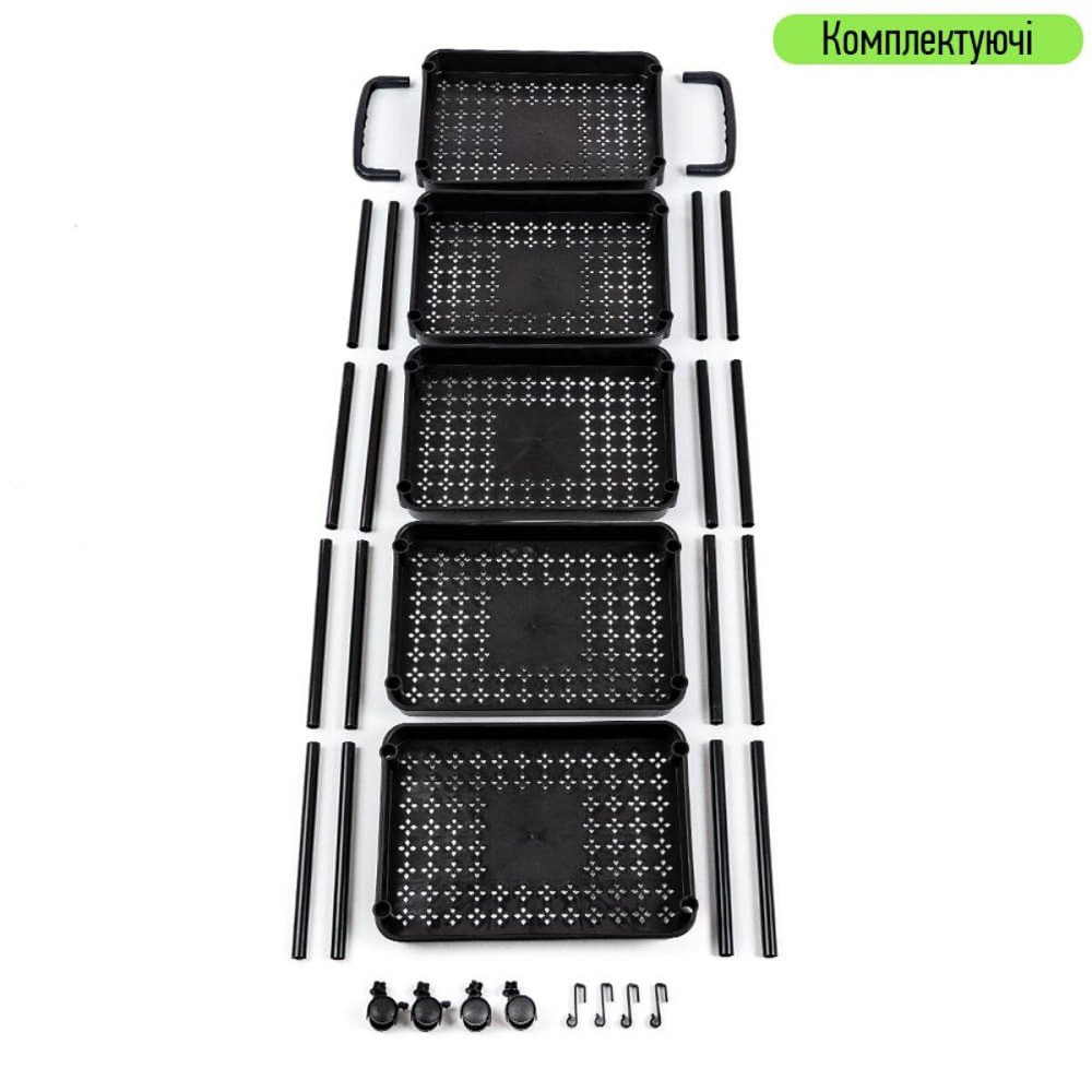 Етажерка мобільна п'ятиярусна універсальна пластикова 41х25х127см Чорна SW-00002109 Київ - фото 6