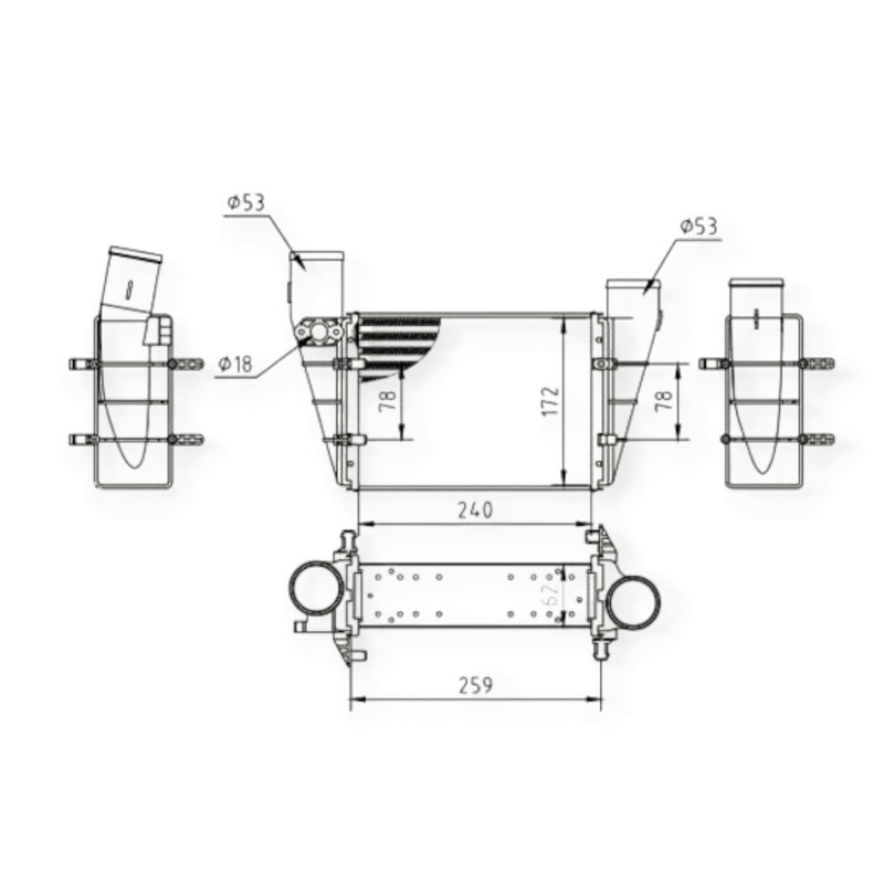 Радиатор интеркулера автомобиль Ауди A4, A6, автомобиль Фольцваген Passat 1.8T, 1.9TDI (95-05) Мукачево - изображение 1