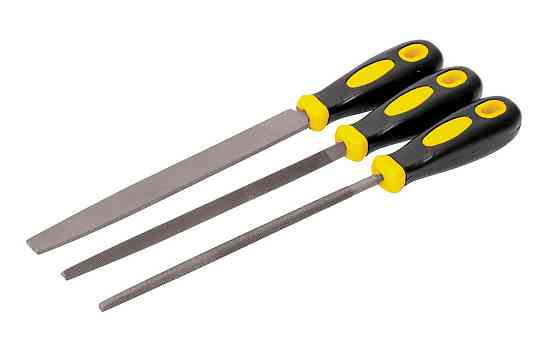 Напилки по металу MASTERTOOL 200 мм набір 3 шт плоский/круглий/тригранний 06-0210 Коломыя