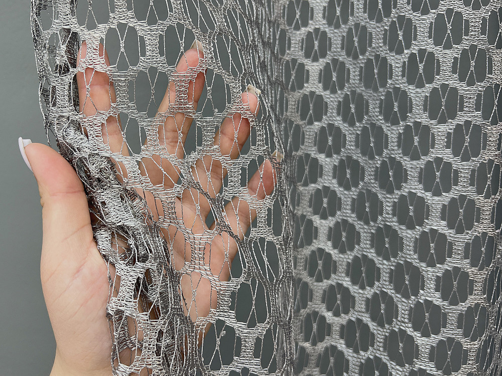 Кухонна арка VR-Textil № 000к сітка з макраме сірий з білим 270х155 см (51-273) Київ - фото 3