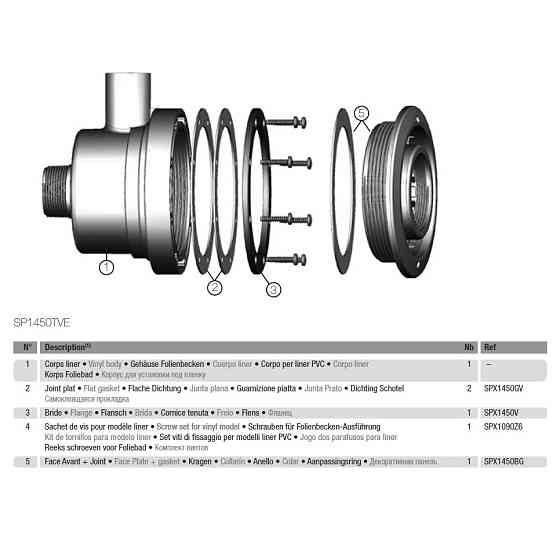 Форсунка гидромассажная Hayward Turbo Jet SP1450TVE лайнер (50 мм) Киев