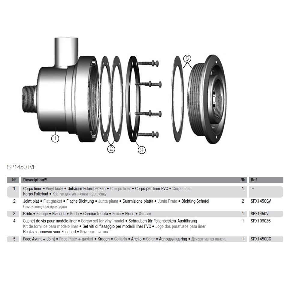 Форсунка гидромассажная Hayward Turbo Jet SP1450TVE лайнер (50 мм) Киев - изображение 4