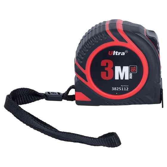 Рулетка гумова з нейлоновим покриттям полотна 3 м × 16 мм ULTRA (3825112) Київ