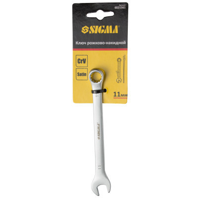 Ключ Sigma рожково-накидной 11мм CrV satine с подвесом (6021561) Винница - изображение 4