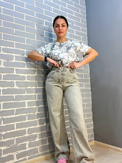 Джинси жіночі Its Basic 2909 STRAIGXT кокетка на гудзиках прямі від стегна сірі, сірий, 36, 36, 73 см, 102 см Київ - фото 15