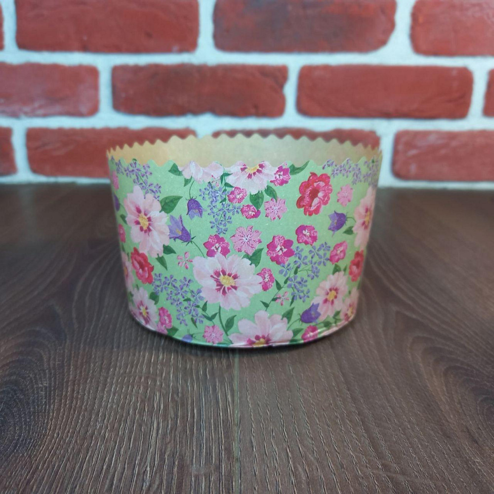 Форма для пасок 500 г d130 h85 «Квіти» — паперові форми для випікання, 50 шт Харків - фото 2