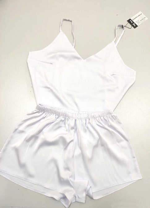 Піжама жіноча шовкова із шортами Білий 46 Харків - фото 6